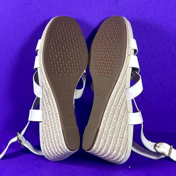 Cole Haan Women's Zerogrand Crystal Wedge Sandal W24419 White Size 9.5B-NEW - Picture 7 of 7